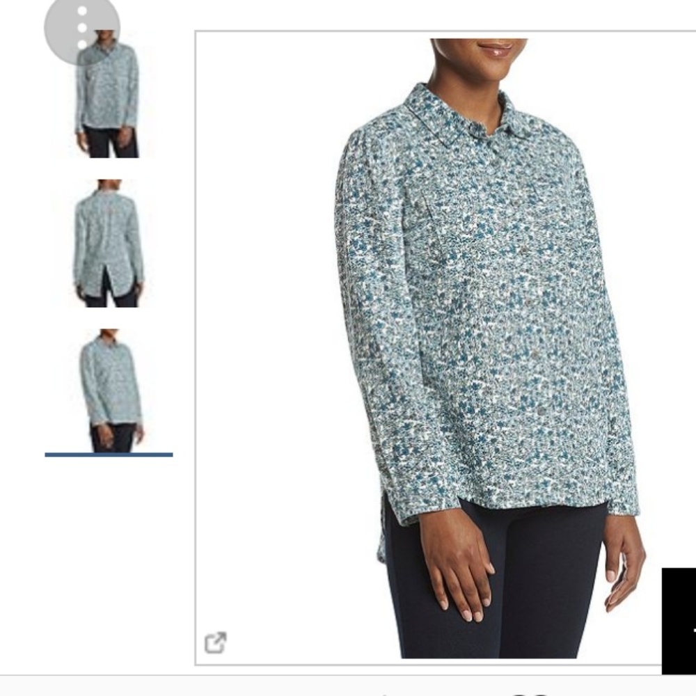 NwT! RUFF HEWN WOMAN'S cotton blouse floral print 💚 💙 green Blue